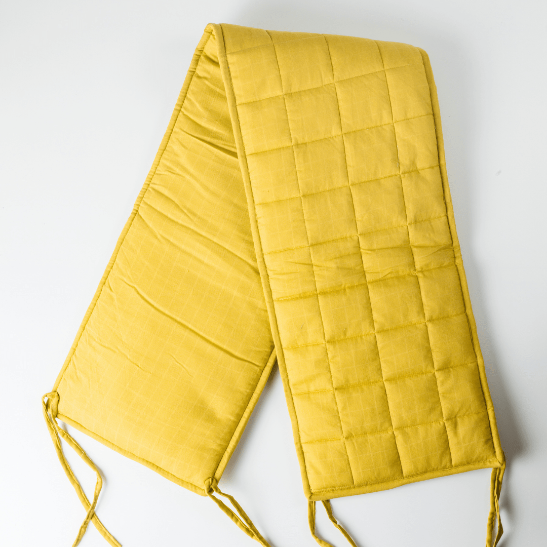 Zoey cot bumper Mango Mustard Cot Bumper (Quilted Organic Muslin)