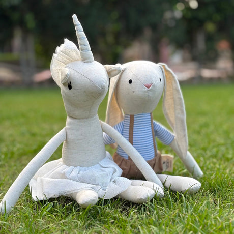 Zoey Cotton Toy Jojo Bunny & Moon Unicorn Soft Toys (Bundle of Two Toys)