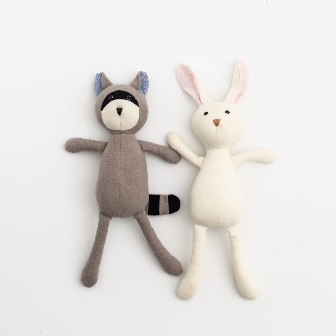 Zoey Cotton Toy Kiko & Rumi - The Cuddly Bunny & Curious Racoon Toy