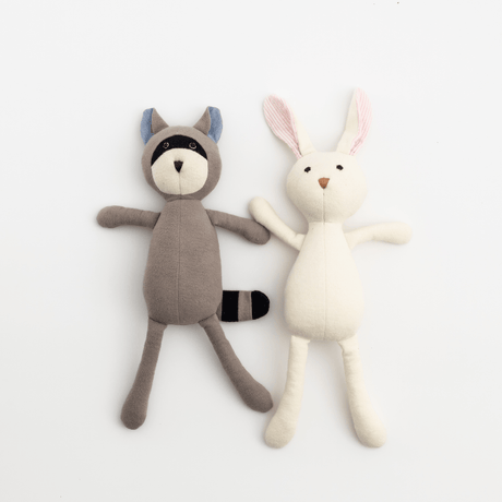 Zoey Cotton Toy Kiko & Rumi - The Cuddly Bunny & Curious Racoon Toy