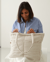 Zoey diaper bag Almond Stripe Tote Diaper Bag (100% Cotton)