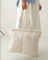 Zoey diaper bag Almond Stripe Tote Diaper Bag (100% Cotton)