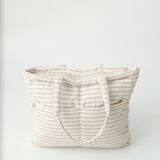 Zoey diaper bag Almond Stripe Tote Diaper Bag (100% Cotton)