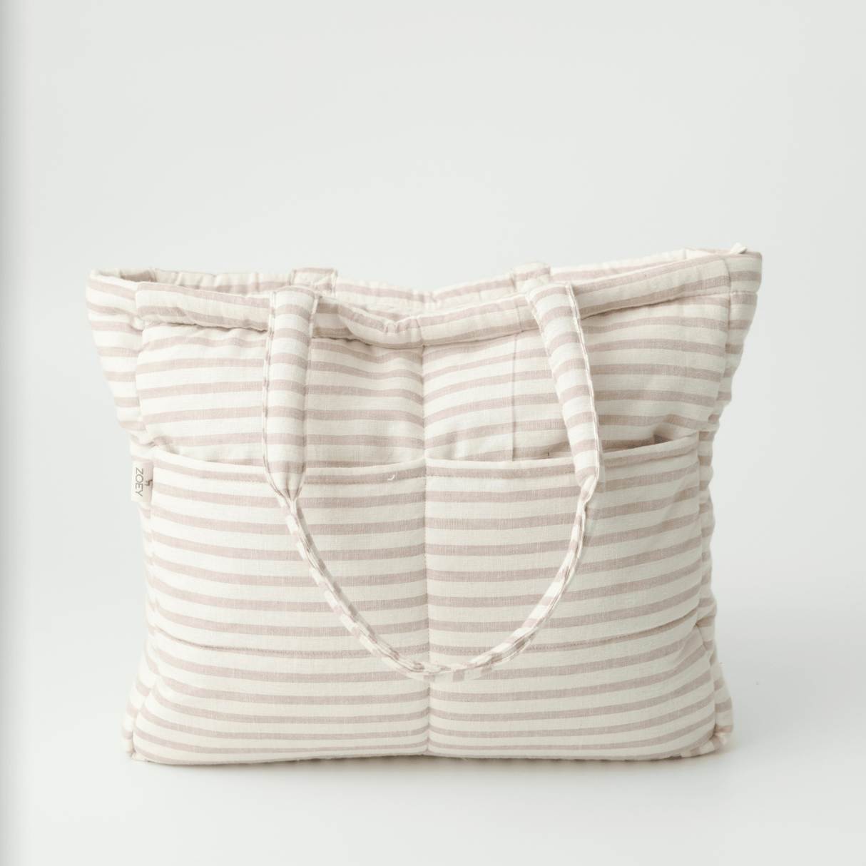 Zoey diaper bag Almond Stripe Tote Diaper Bag (100% Cotton)