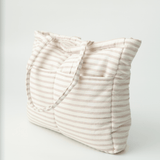 Zoey diaper bag Almond Stripe Tote Diaper Bag (100% Cotton)