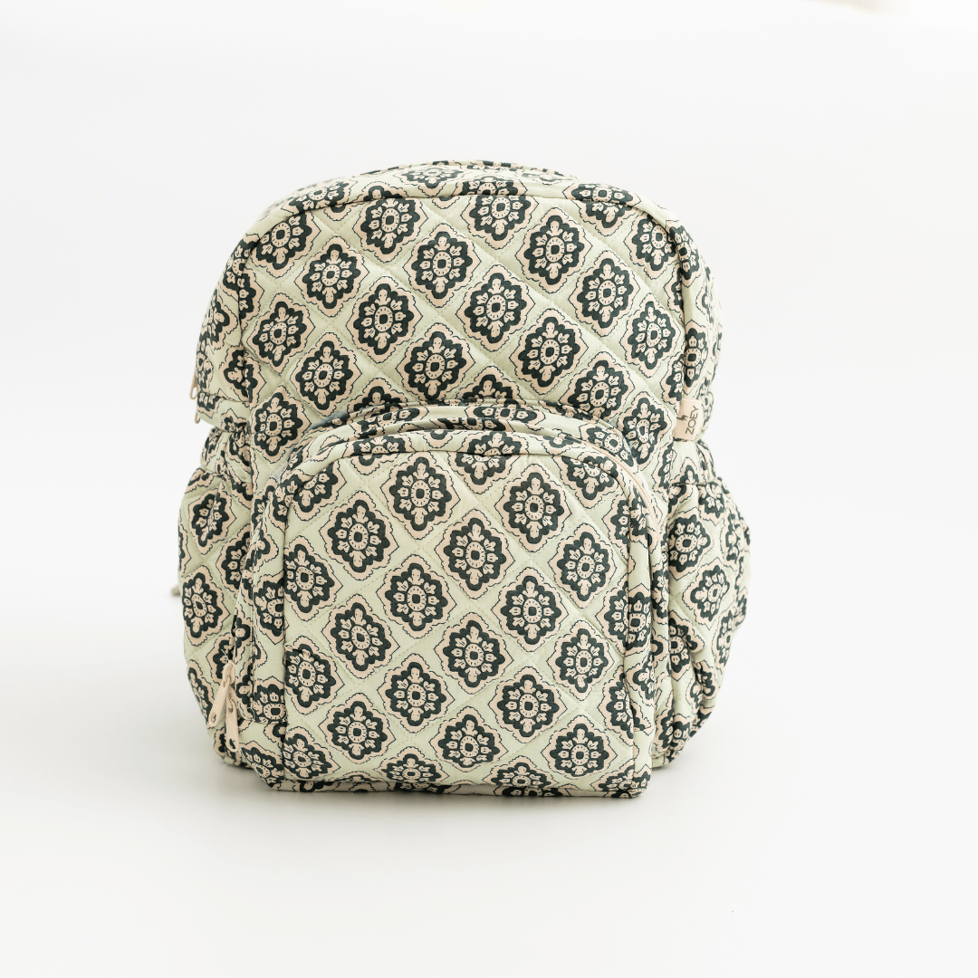 Zoey diaper bag Cotton Mosaic Backpack (Laptop + Diaper Bag)
