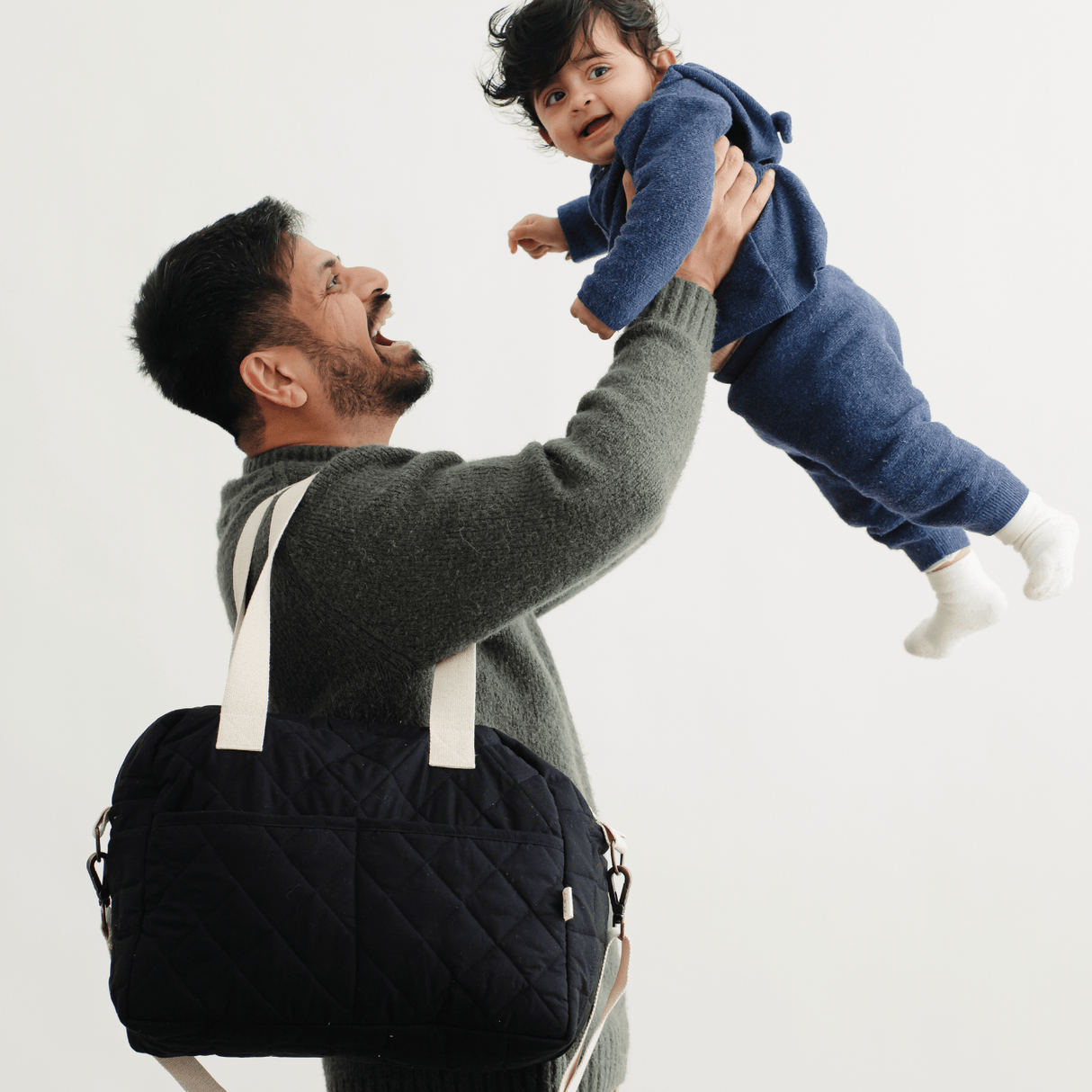 Ebony Chic Quilted Diaper Bag (100% Cotton) – Zoey