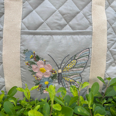 Zoey diaper bag Hand Embroidered Butterfly Flutter Diaper Bag