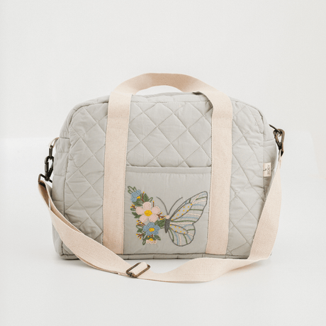 Zoey diaper bag Hand Embroidered Butterfly Flutter Diaper Bag