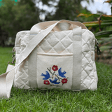 Zoey diaper bag Hand Embroidered Songbirds Perch Diaper Bag (Pure Cotton)