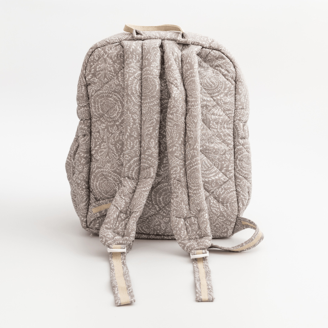 Zoey diaper bag NatureNest Quilted Cotton Backpack (Laptop + Diaper Bag)