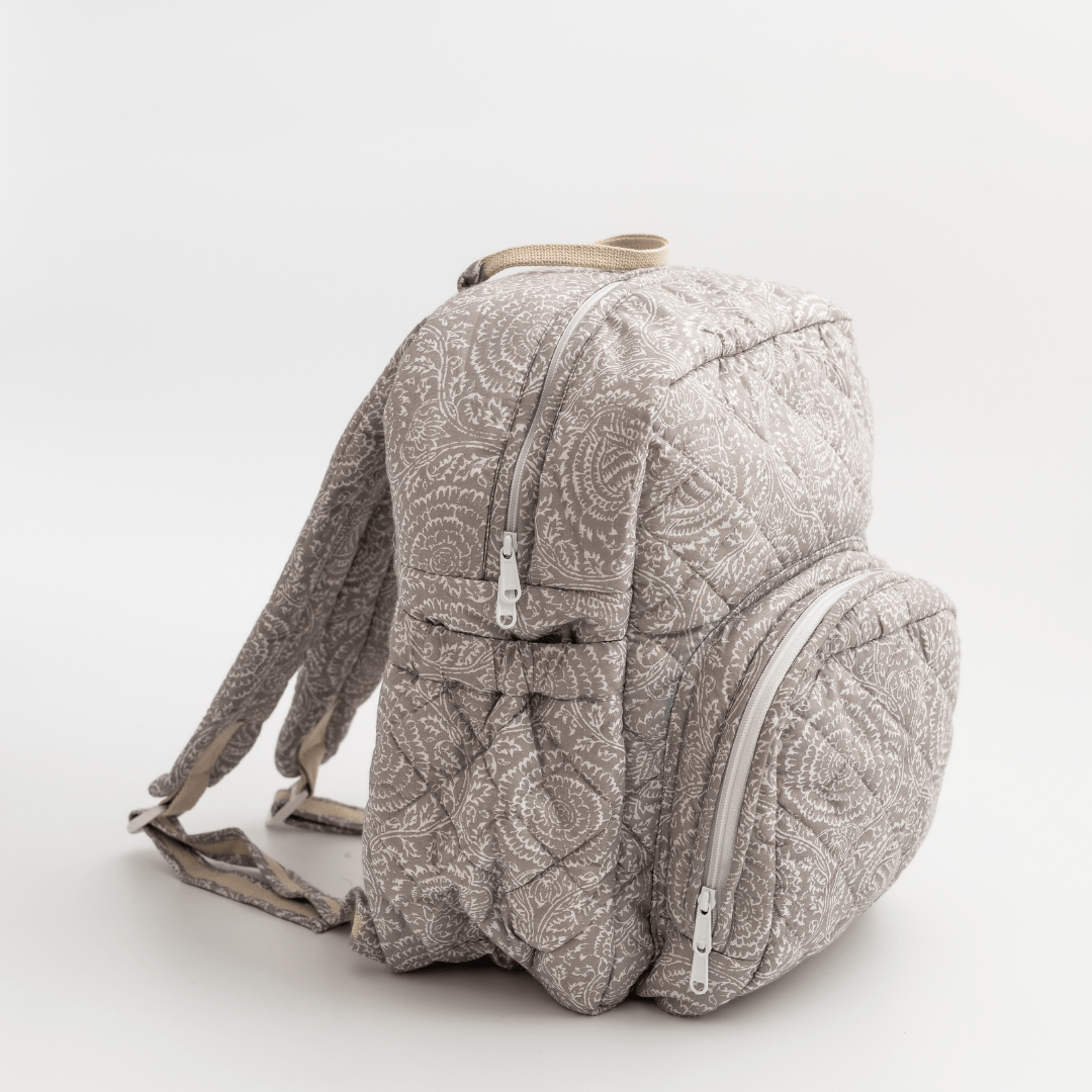 Zoey diaper bag NatureNest Quilted Cotton Backpack (Laptop + Diaper Bag)