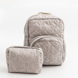 Zoey diaper bag NatureNest Quilted Cotton Backpack (Laptop + Diaper Bag)