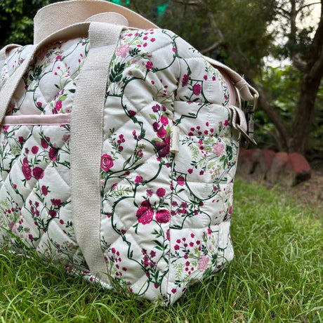 Zoey diaper bag Noira Rose Carryall Quilted Diaper Bag (100% Cotton)