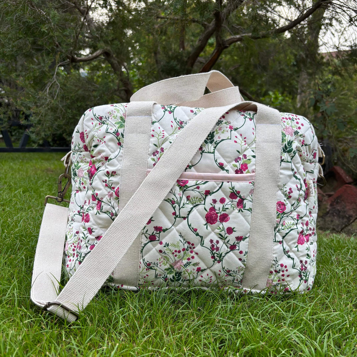 Zoey diaper bag Noira Rose Carryall Quilted Diaper Bag (100% Cotton)