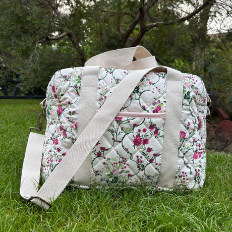 Zoey diaper bag Noira Rose Carryall Quilted Diaper Bag (100% Cotton)