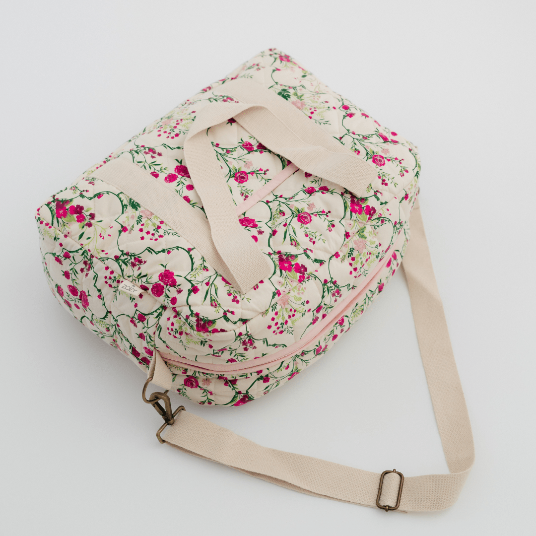 Zoey diaper bag Noira Rose Carryall Quilted Diaper Bag (100% Cotton)