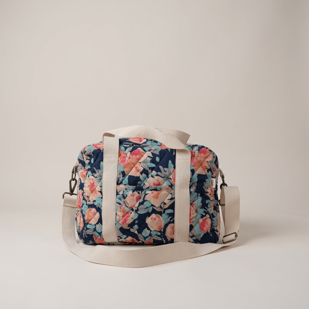 Zoey diaper bag Painted Garden Carryall Quilted Diaper Bag (100% Cotton)