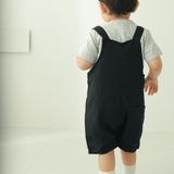 Zoey Dungarees Helicopter Ride Linen Cotton Unisex Dungaree (Black)