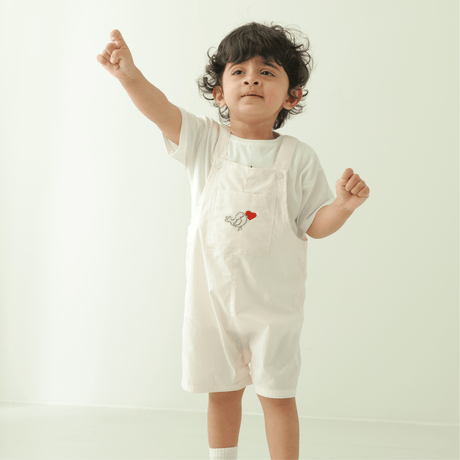 Zoey Dungarees Little Trunk Love Cotton Dungaree (Pink Stripes)