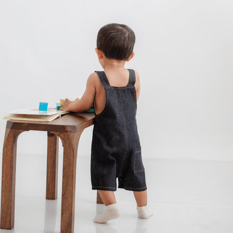 Zoey Dungarees Pocketful of Play Jeans Cotton Unisex Dungaree (Black)