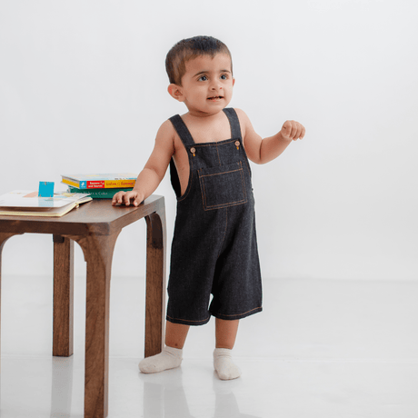 Zoey Dungarees Pocketful of Play Jeans Cotton Unisex Dungaree (Black)