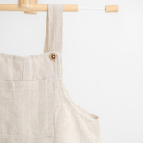 Zoey Dungarees Pocketful of Play Linen Cotton Unisex Dungaree (Beige)
