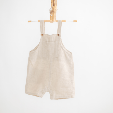 Zoey Dungarees Pocketful of Play Linen Cotton Unisex Dungaree (Beige)