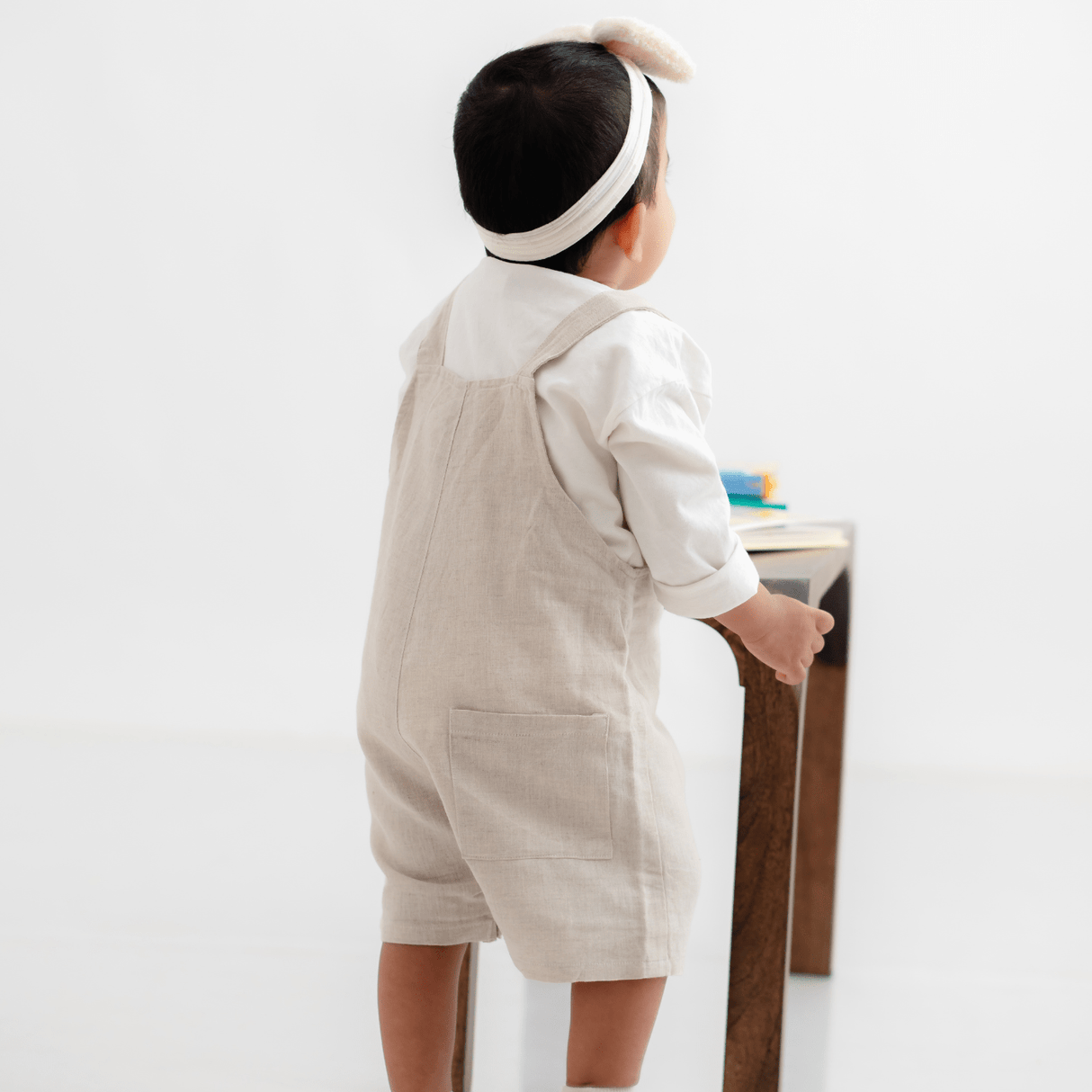 Zoey Dungarees Pocketful of Play Linen Cotton Unisex Dungaree (Beige)