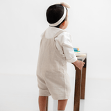 Zoey Dungarees Pocketful of Play Linen Cotton Unisex Dungaree (Beige)