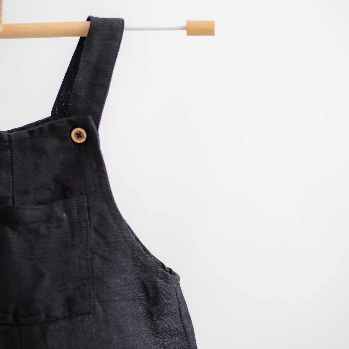 Zoey Dungarees Pocketful of Play Linen Cotton Unisex Dungaree (Black)