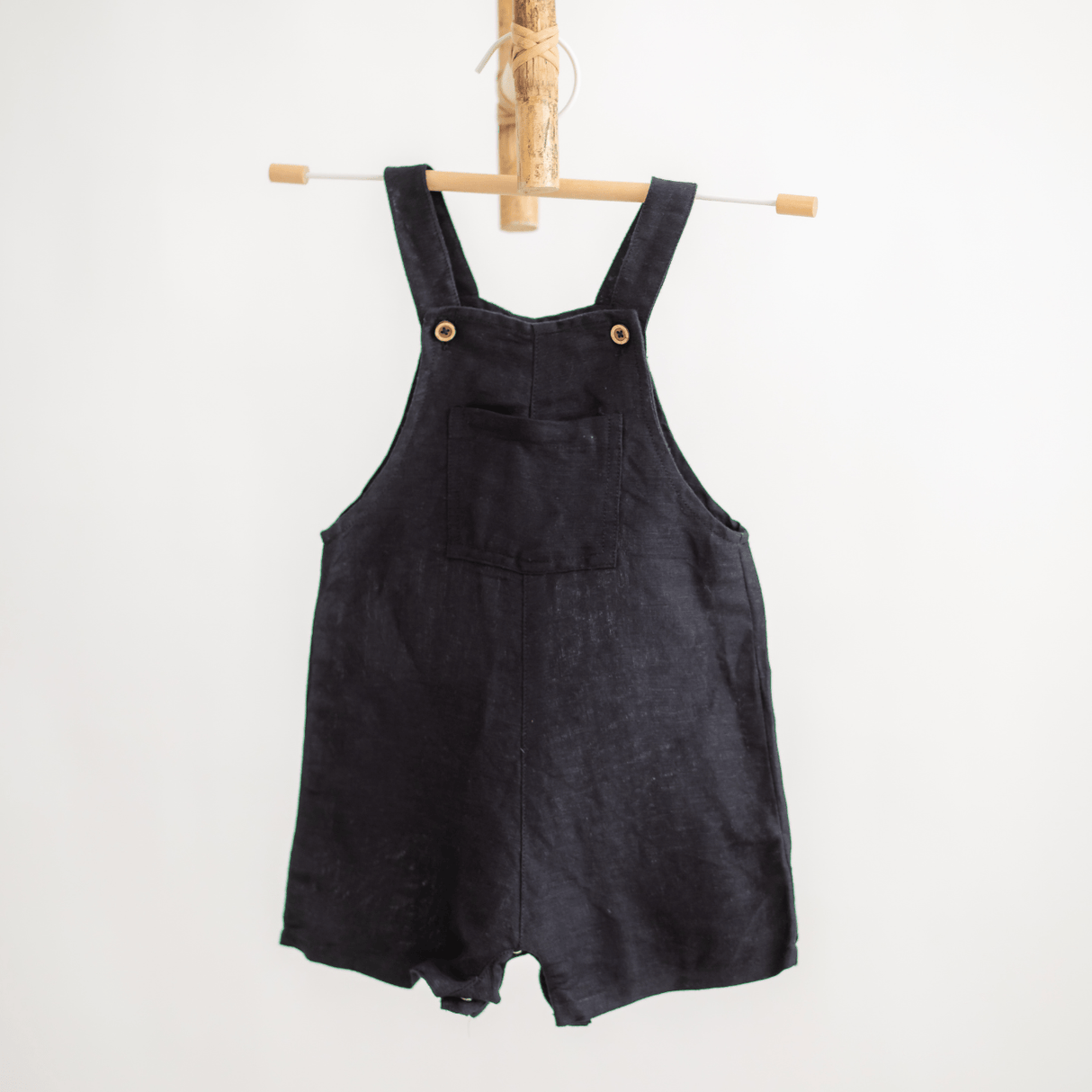 Zoey Dungarees Pocketful of Play Linen Cotton Unisex Dungaree (Black)