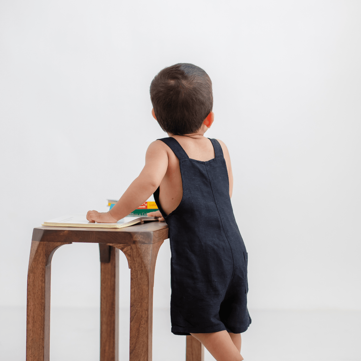 Zoey Dungarees Pocketful of Play Linen Cotton Unisex Dungaree (Black)