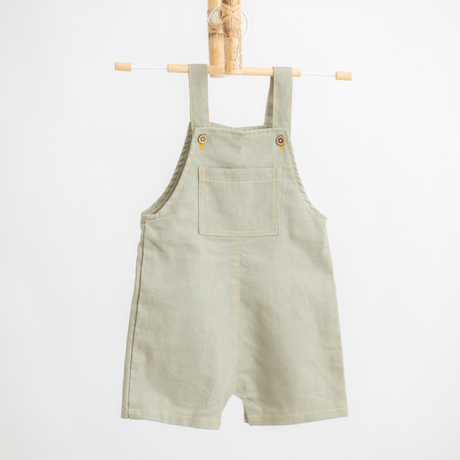 Zoey Dungarees Pocketful of Play Linen Cotton Unisex Dungaree (Sage Green)