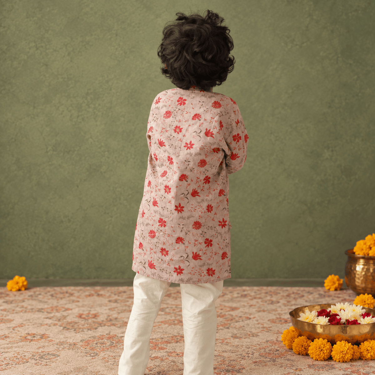 Zoey Ethnic Wear Chulbula Gul Kurta Pajama Set for Kids- Limited Festive Edition