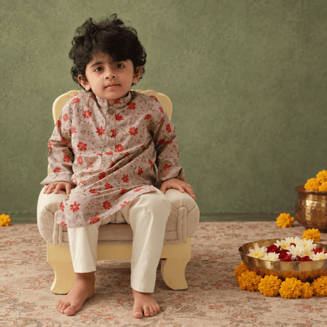Zoey Ethnic Wear Chulbula Gul Kurta Pajama Set for Kids- Limited Festive Edition