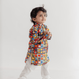 Zoey Ethnic Wear Festive Art Dot Print Kurta Pajama Set for Kids- Limited Festive Edition