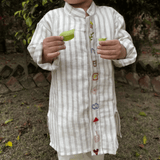 Zoey Ethnic Wear Handcrafted Motif Kurta Pajama Set for Kids