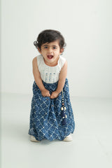 Zoey Ethnic Wear Indigo Lehenga Set with Corset Style Blouse for Girls - Limited Festive Edition