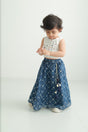 Zoey Ethnic Wear Indigo Lehenga Set with Corset Style Blouse for Girls - Limited Festive Edition