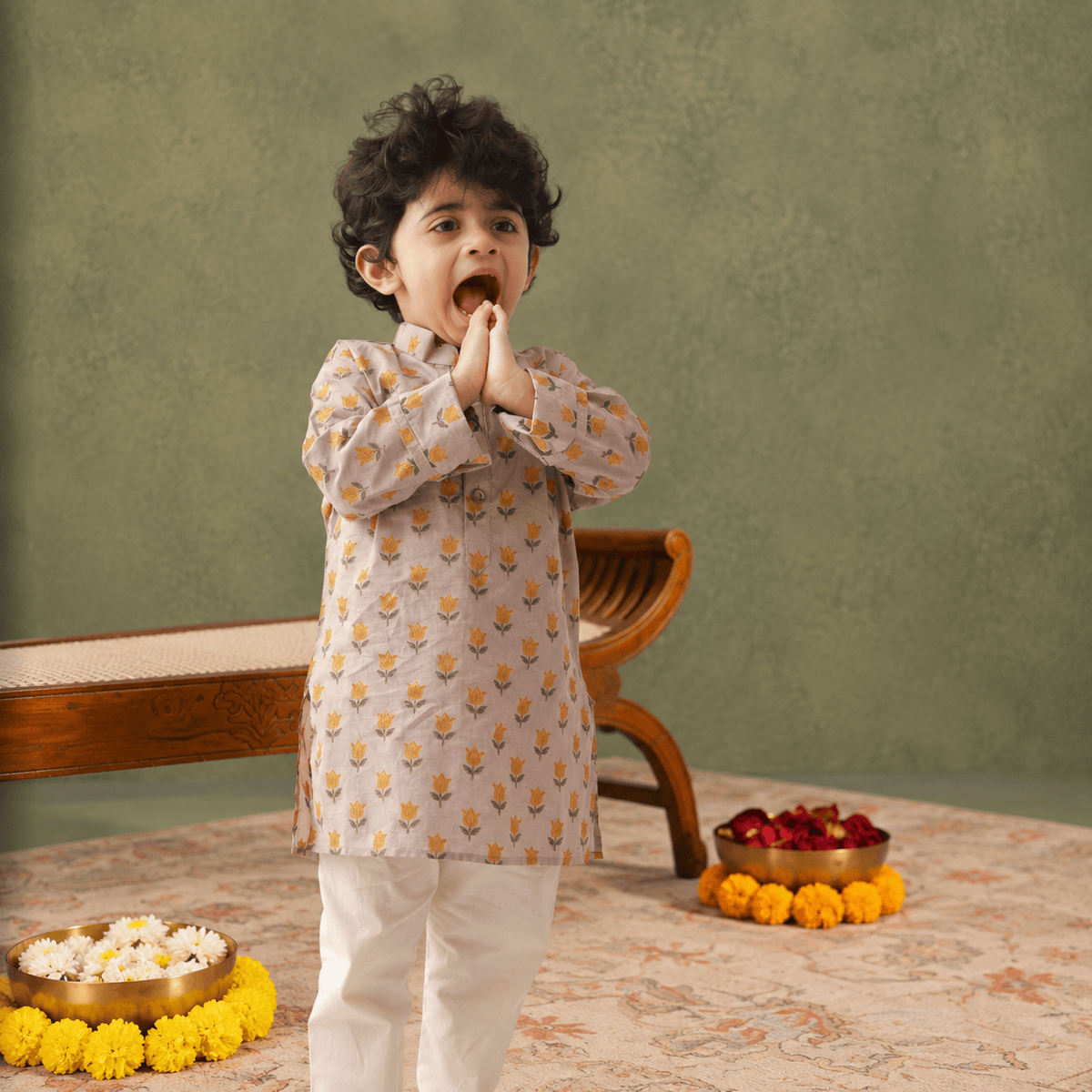 Zoey Ethnic Wear Mast Malang Kurta Pajama Set for Kids- Limited Festive Edition