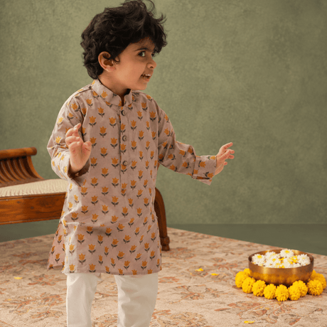 Zoey Ethnic Wear Mast Malang Kurta Pajama Set for Kids- Limited Festive Edition