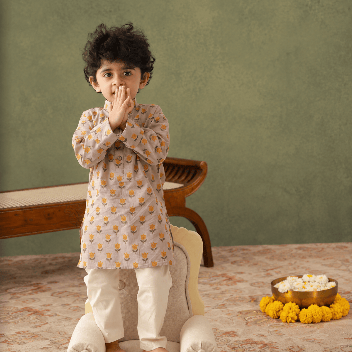 Zoey Ethnic Wear Mast Malang Kurta Pajama Set for Kids- Limited Festive Edition