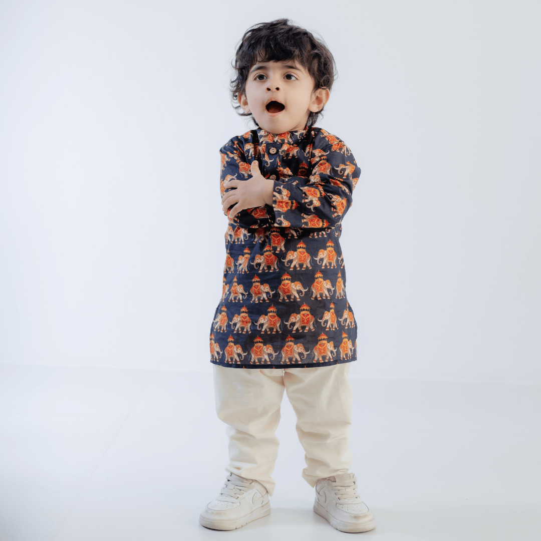 Zoey Ethnic Wear Rajwada Rumble Kurta Pajama Set for Kids- Limited Festive Edition