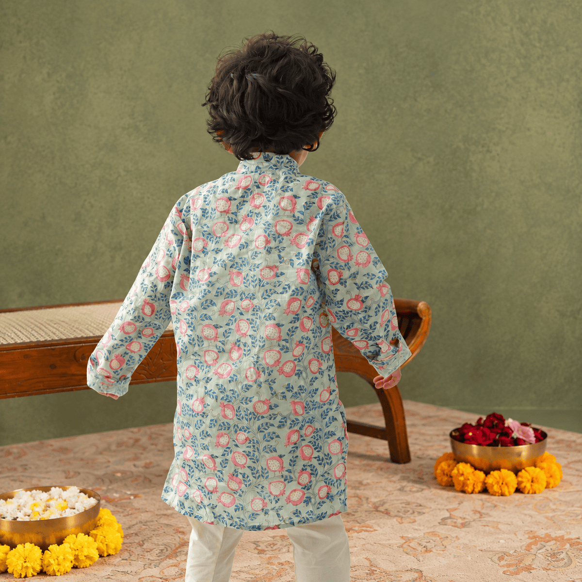 Zoey Ethnic Wear Rangila Anaar Kurta Pajama Set for Kids- Limited Festive Edition