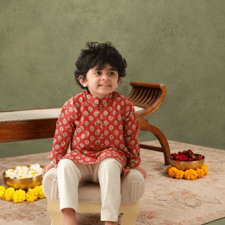Zoey Ethnic Wear Rangrez Kurta Pajama Set for Kids- Limited Festive Edition