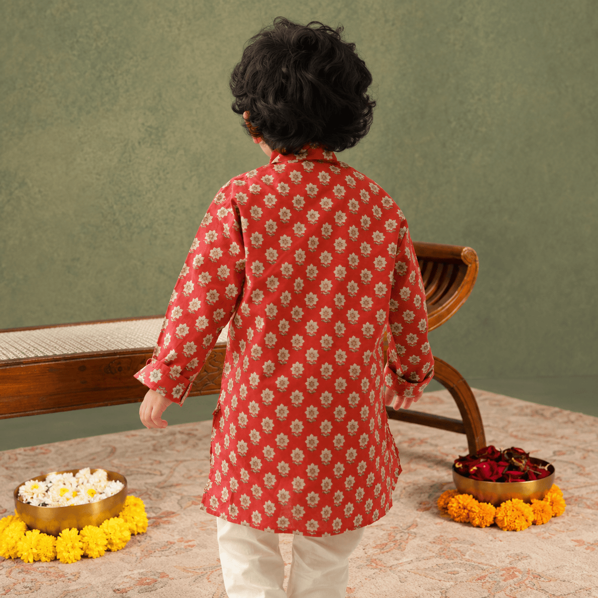 Zoey Ethnic Wear Rangrez Kurta Pajama Set for Kids- Limited Festive Edition