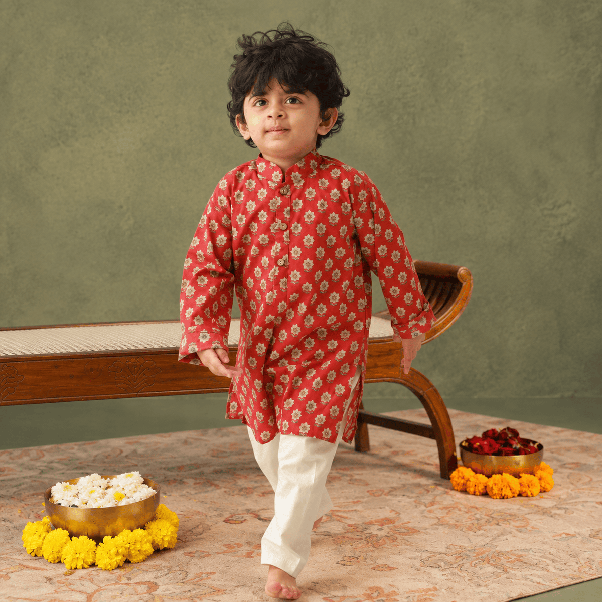 Zoey Ethnic Wear Rangrez Kurta Pajama Set for Kids- Limited Festive Edition