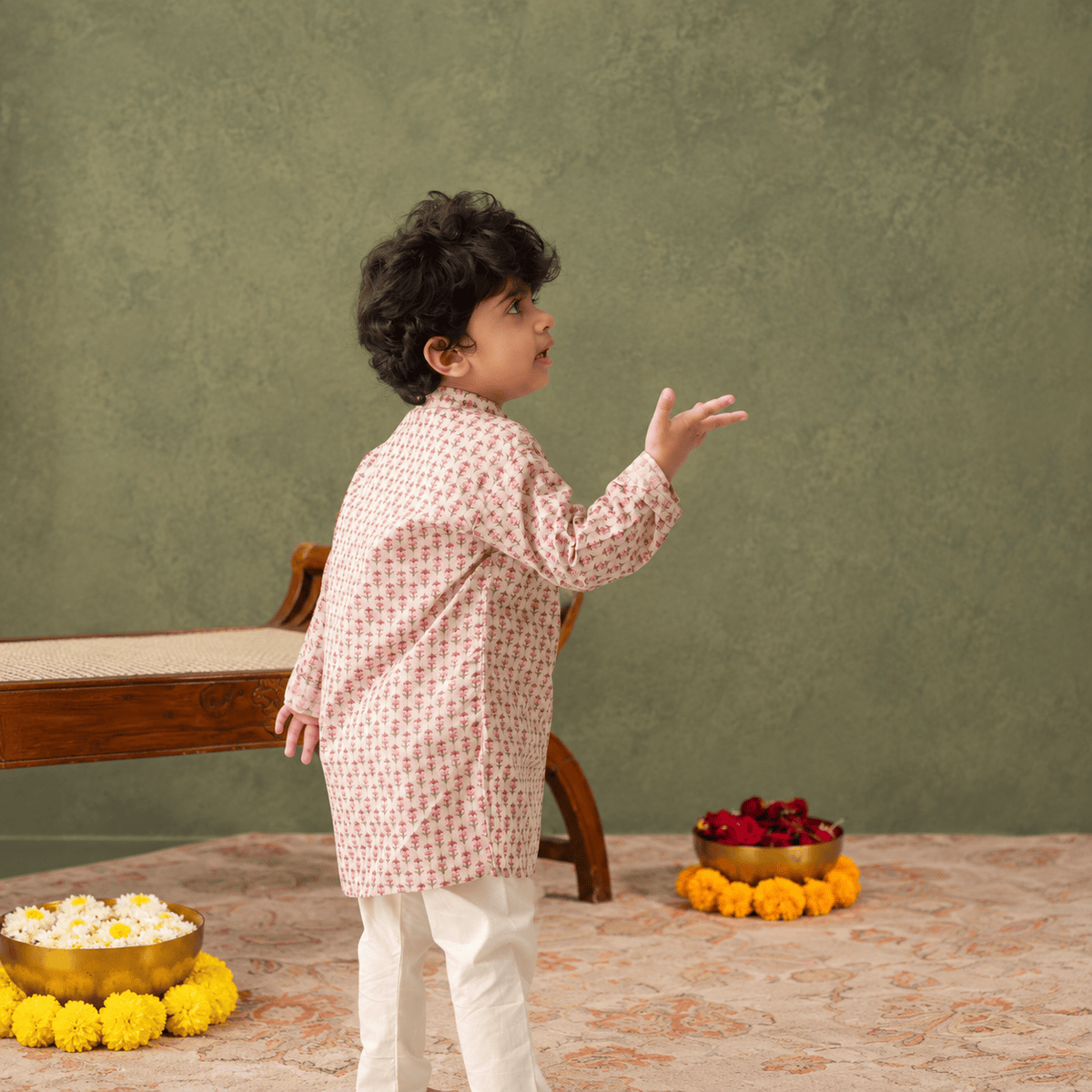 Zoey Ethnic Wear Shararti Shehzada Kurta Pajama Set for Kids- Limited Festive Edition
