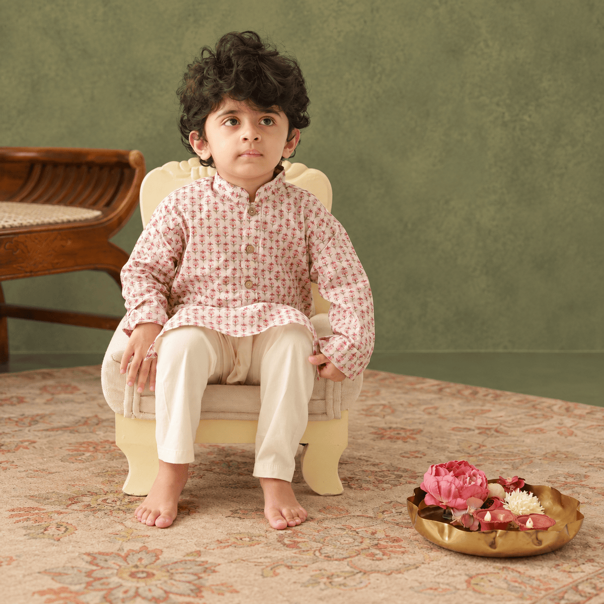 Zoey Ethnic Wear Shararti Shehzada Kurta Pajama Set for Kids- Limited Festive Edition